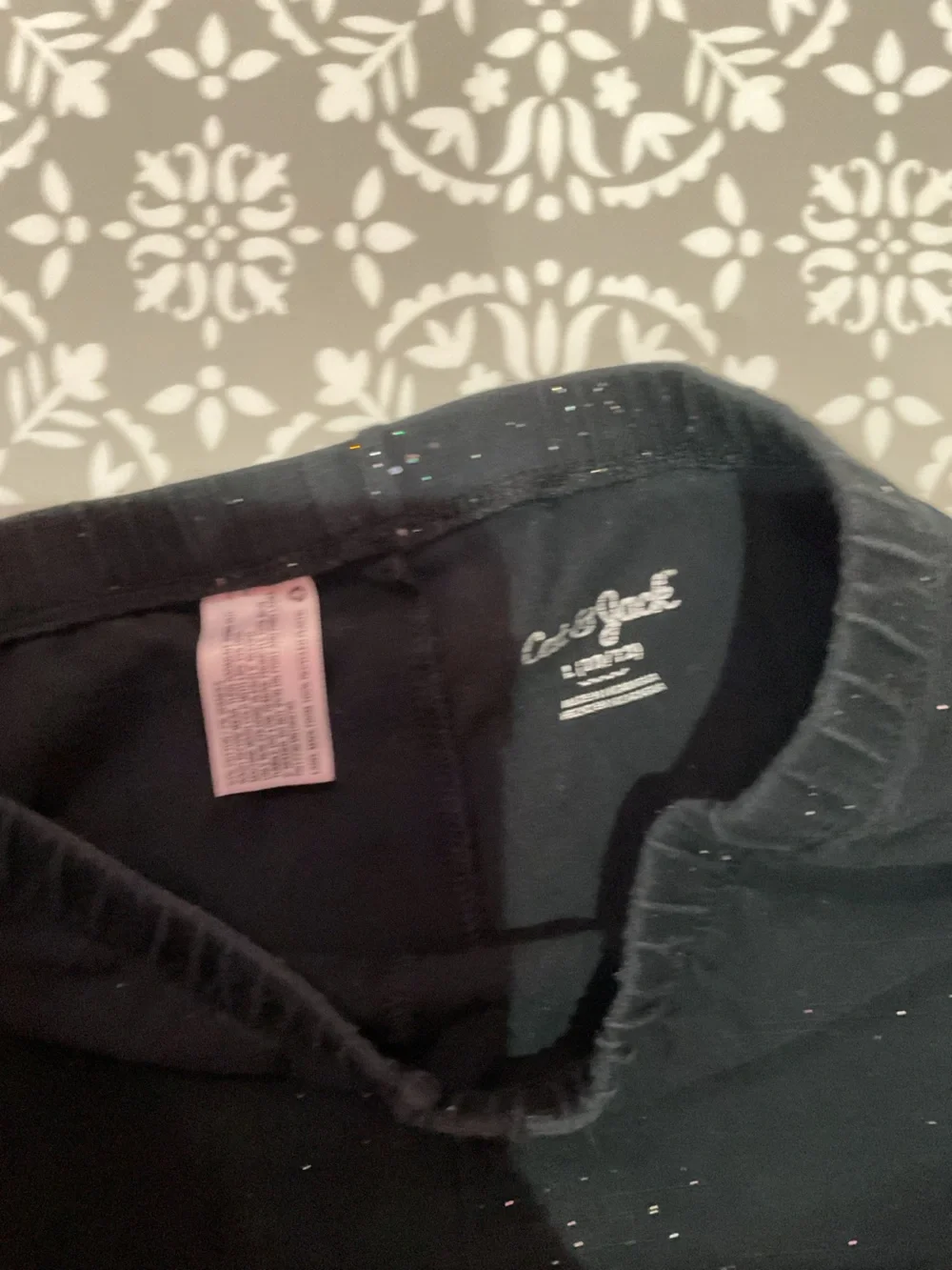 Cat & Jack Girls Black Glitter Leggings Size L (10/12) Good Condition